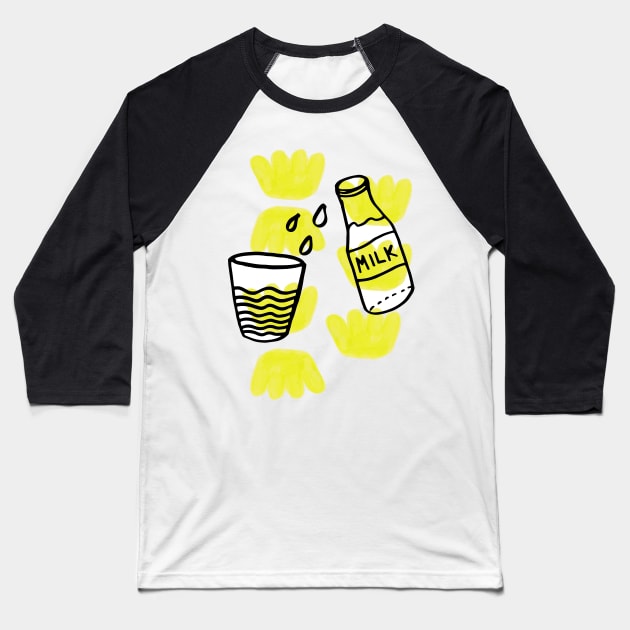 Milk Baseball T-Shirt by vasarenar